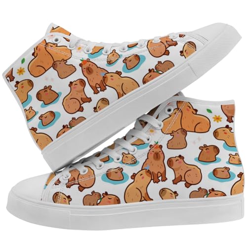 High Top Shoes for Men Women Capybara High Top Canvas Sneakers Lace Up Casual Walking Shoes Gifts for Boyfriend Girlfriend3
