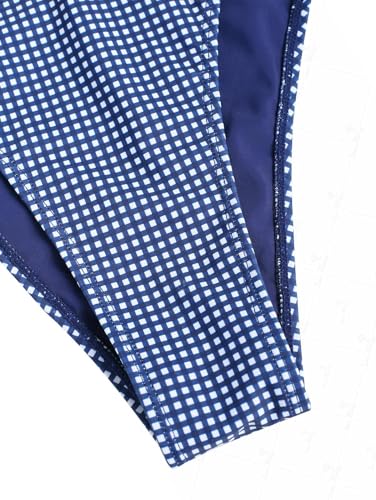 Vintage Lace Jacquard Tied Back One-Piece Swimsuit4