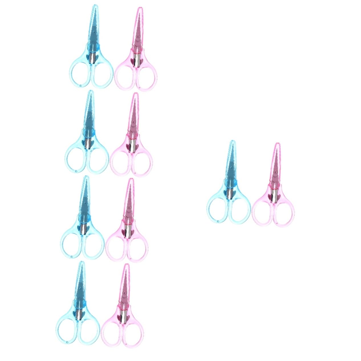 OSALADI 5 Ensembles Ciseaux Avec Housse De Protection Pour Tissu Petits Ciseaux Pour Couture Artisanat Broderie Point Ménagers Travaux D'Aiguille De 2 pièces * 5