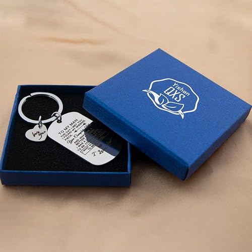 Miniatura 6 de Llavero con texto en inglés "To My Man", regalos de San Valentín llaveros para hombres, hijo, él, cumpleaños, aniversario