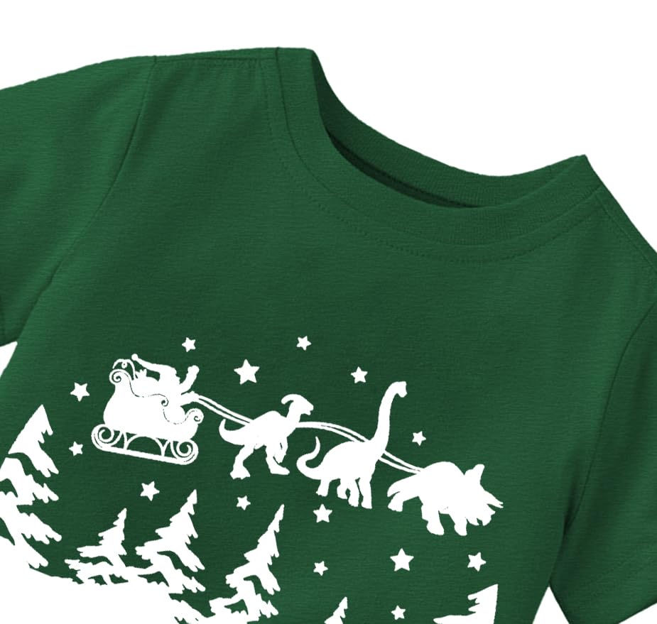 Image of Christmas Shirt for Kids Toddler Boys Girls Rudolph The Red Nose Reindeer T-Shirts Short Sleeve Holiday Tee