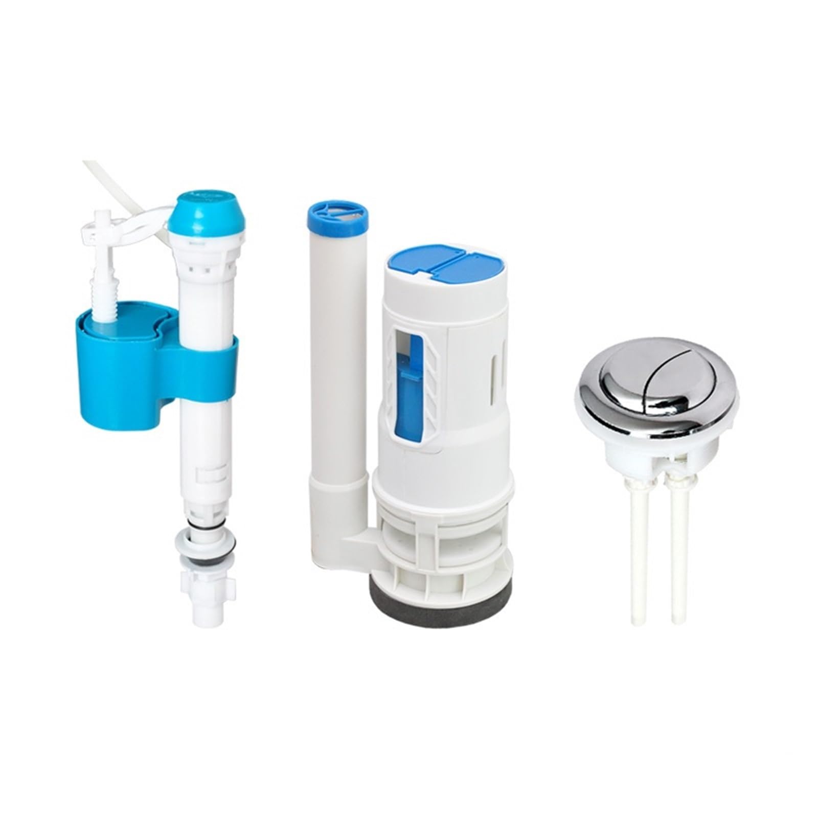 Válvula de descarga para cisterna de WC Toilet Water Tank Dual Flush Push Button Cistern Siphon Valve Kits WC(24cm kit)