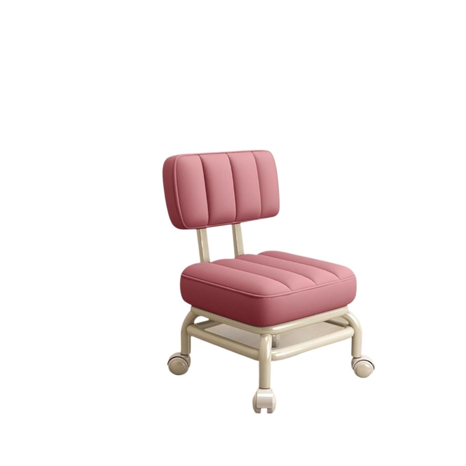 OZBMA Adjustable Pedicure Chair with Swivel Wheels, Foot Rest for Salon, Home, Barber (Pink)