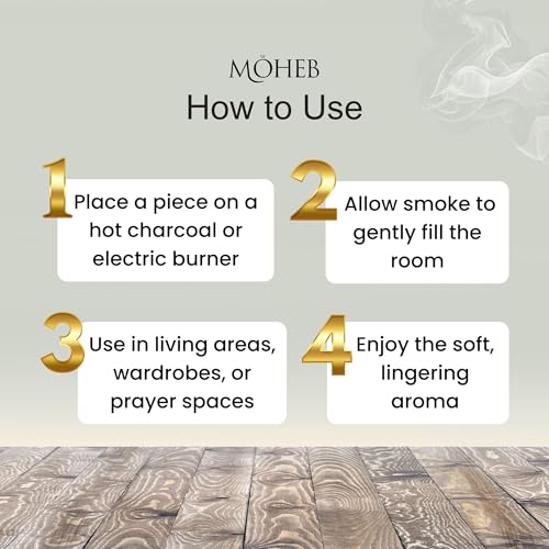 Image of Moheb Bukhur 25 Gram Arabic Fragrance Pouch | Long Lasting & Non-Toxic Bakhoor for Home, Office, Temple, Mosque | Use with Charcoal (Rose)