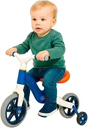 Bicicleta de Equilíbrio Infantil 2 em 1, Azul, com Rodinhas Removíveis para Aprendizagem Bicicletas de Asfalto para Crianças