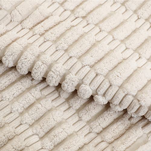 Sykting Cream Throw Pillow Covers 20X20 Inch Soft Striped Corduroy Plush Boho Farmhouse Pillow Covers Decorative For Couch Sofa Bed Living Room Pack Of 2 #TOP3