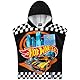 Get Trend Hot Wheels Badeponcho Kinder Handtuch mit Kapuze Saugstark Strandtuch Baumwolle Badetuch Duschtuch Mädchen Jungen (Schwarz Hot Wheels, 4-9 Jahre)