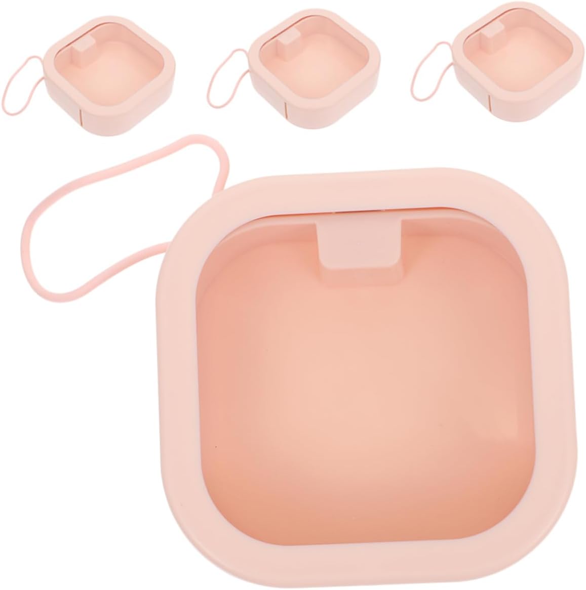 4pcs Multi-function Storage Box Jewelry Holder Stand Organizer Earring Case Hair Clip Holder Travel Ring Girls Hair Accessories Organizer Pink