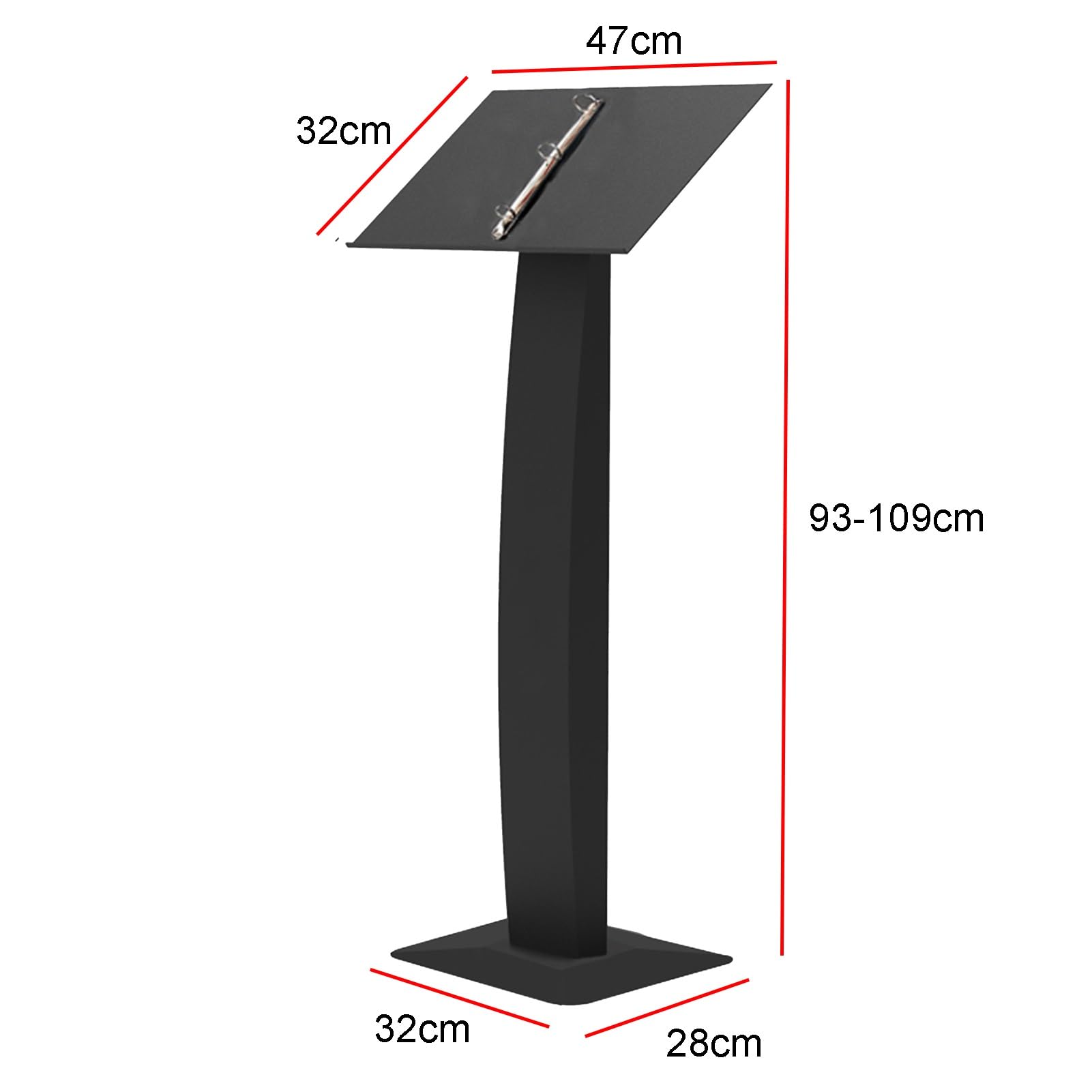 Freending Metal Menu nd - Soporte multiusos para carteles y folletos, ideal para cafeterías y eventos (tamaño: I-37,6 x 37,6 x 115 cm)