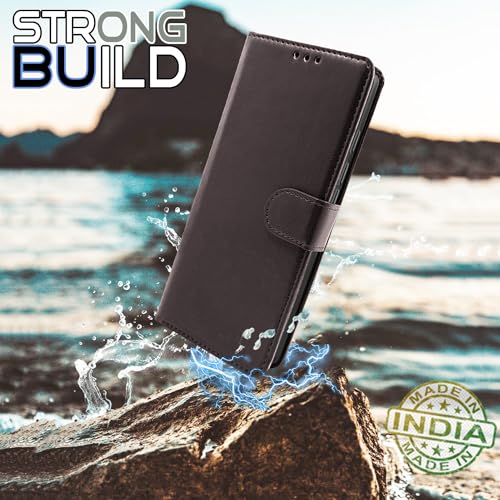 Image of Pikkme Google Pixel 7A Flip Cover Leather Finish | Inside TPU with Card Pockets | Wallet Stand and Shock Proof | Complete Protection Button Flip Case (Coffee)
