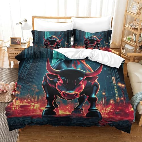 Housse de couette taureau 3D pour décorer la chambre ado cyberpunk