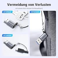 UGREEN USB 3.0 auf USB C Adapter 10Gbps, USB Adapter USB A Max 18W (Grau) – Ansicht 7
