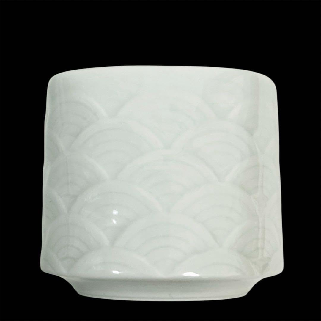 嘉久房窯 三川内焼 白磁 青海波 平戸白磁 湯呑 小鉢 懐石料理にも 5客