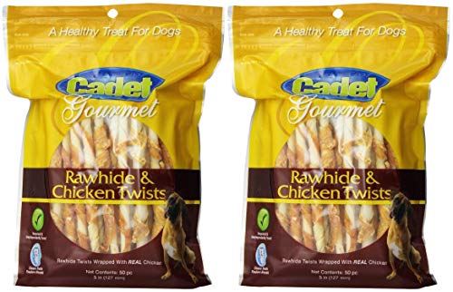 IMS 50-Piece Rawhide Wrapped Chicken Sticks Pet Treats, Pack of 2