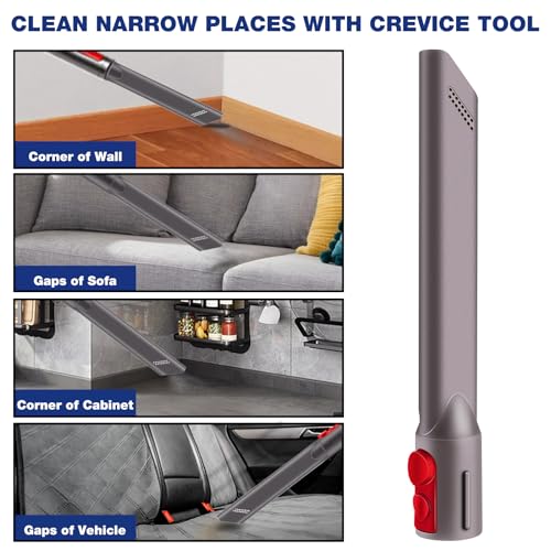 Image of Sealegend Crevice Tool Dryer Vent Lint Vacuum Attachments Compatible with Dyson V15 V12 V11 V10 V8 V7 Vacuum Cleaner Dryer vent Cleaner Kit, Flexible Dryer Lint Removal Tool