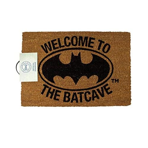 Versa RD-RS461002 Alfombra para Puerta de Entrada, Batman-Welcome to The Batcave, Bonote, Brown, One Size