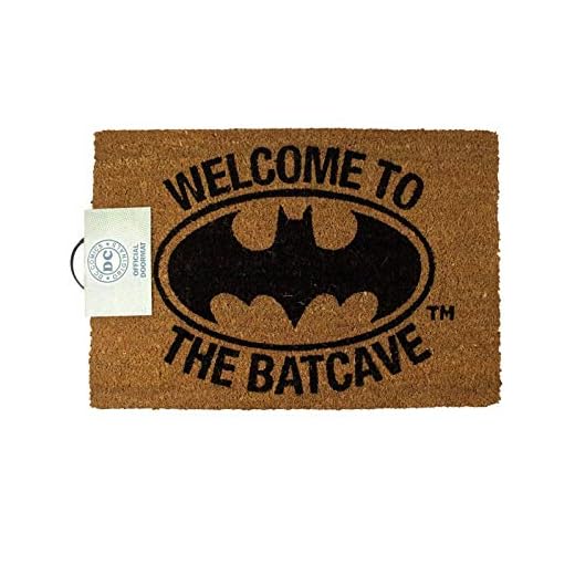 Versa RD-RS461002 Alfombra para Puerta de Entrada, Batman-Welcome to The Batcave, Bonote, Brown, One Size
