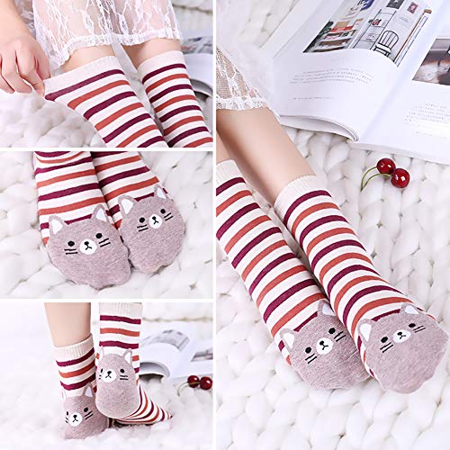 Image of Chalier 5 Pairs Socks for Women, Fun Cat Dog Animal Funny Socks Gifts