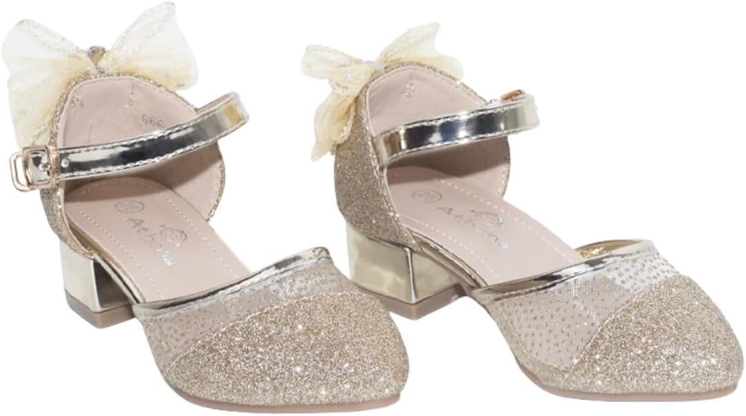 Girl's Mary Jane Shoes Low Heels and Glitter