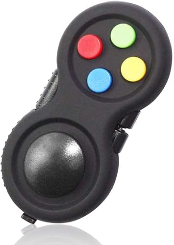Miniatura 8 de Mini Fidget botón controlador pad juguetes para niños adultos con ansiedad y autismo (negro y mezcla)