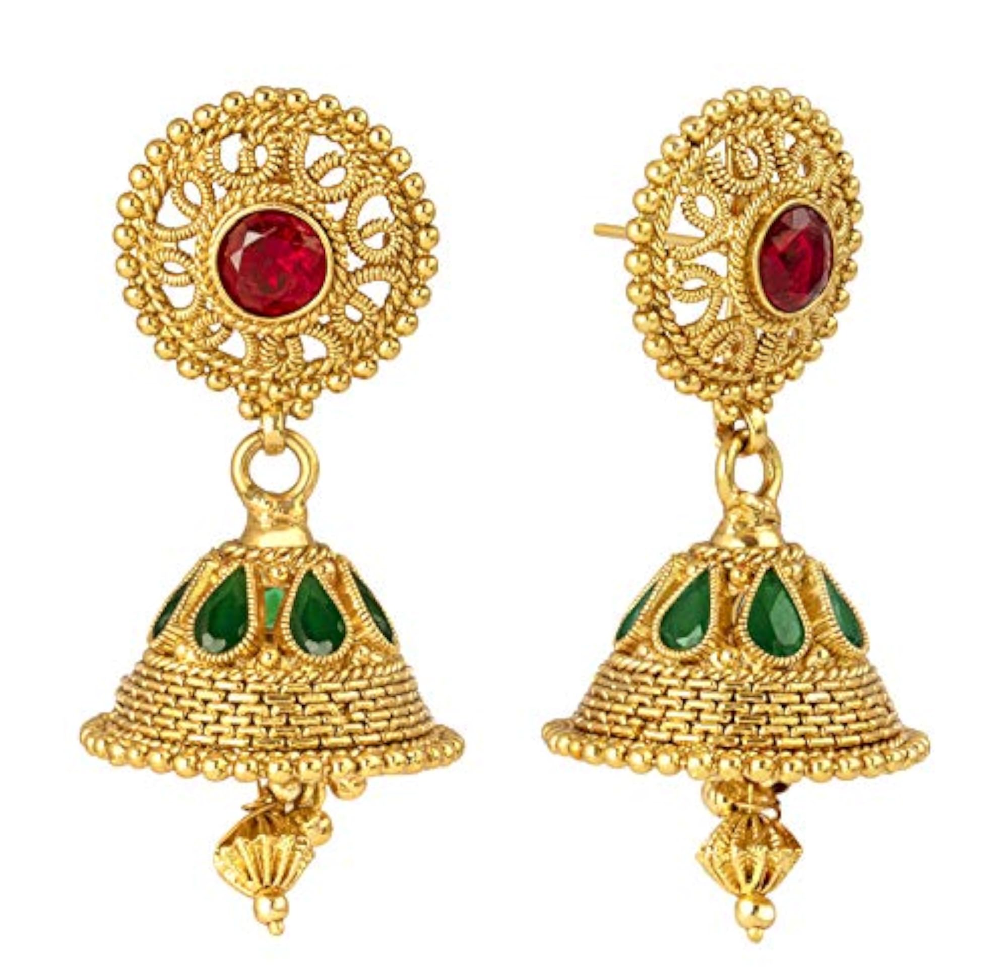 Gold Plated Filigree Work Long Haram Necklace Set, Elegant Gift