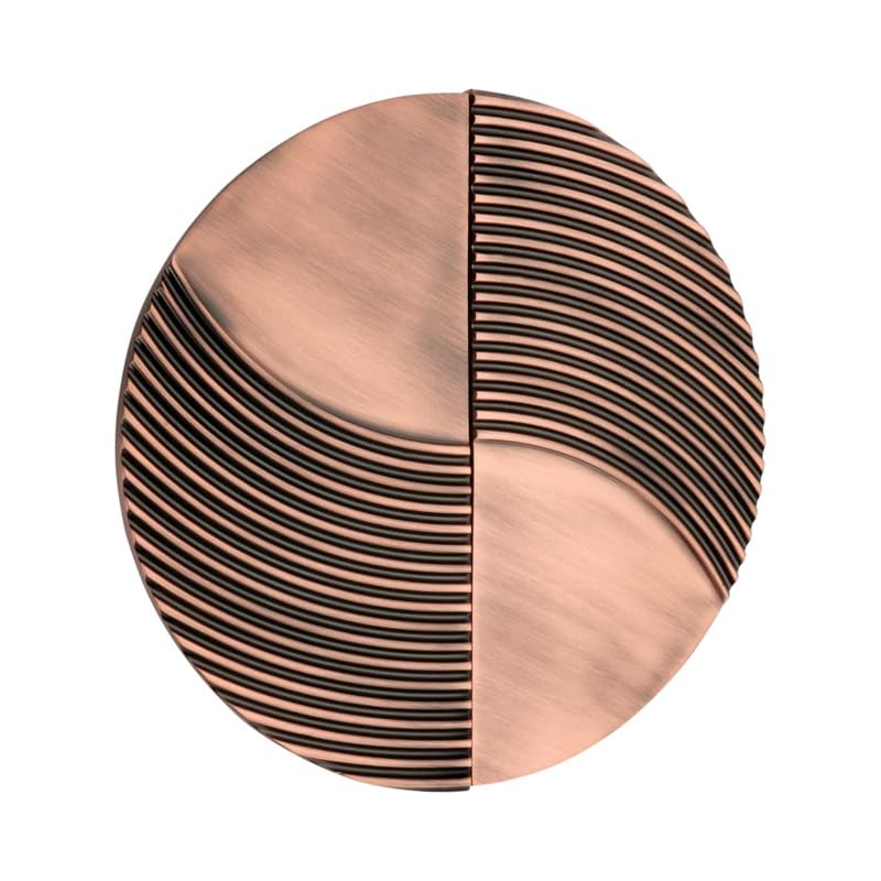 Full Art Round Pulse Shape Door Pull Handle/Two Pieces/Home Decor/Glass Door Pull Handle/Door Hardware(6 inches, 1 Pair, Copper Antique)