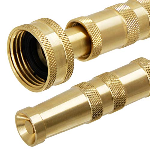 Biswing Brass Hose Nozzles, Heavy-Duty Brass Adjustable Twist Hose Nozzle, 2 Pack (4"), Vi3432 #TOP3