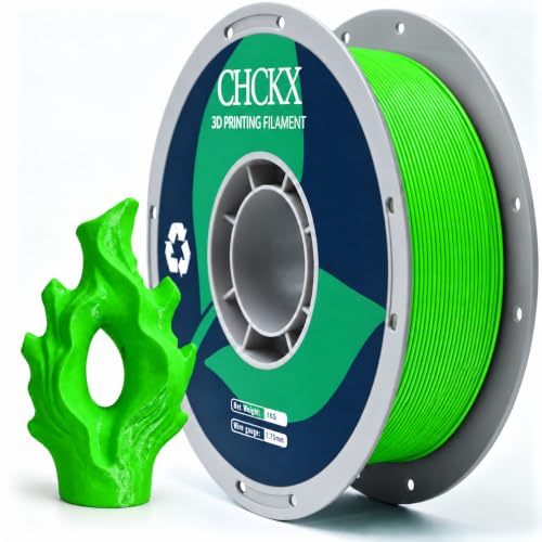 CHCKX PETG 3D Printer Filament, Dimensional Accuracy +/- 0.02mm, 1kg Spool, 1.75mm, Fit for Most 3D Printer, Green