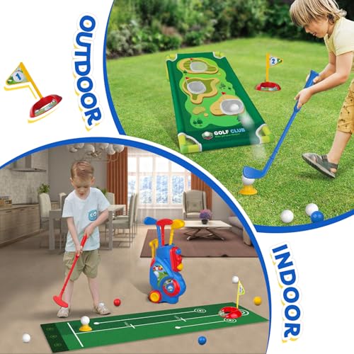 Image of Liberry Toddler Golf Clubs Set Toy for Boys Girls 1 2 3 4 Years Old, Blue