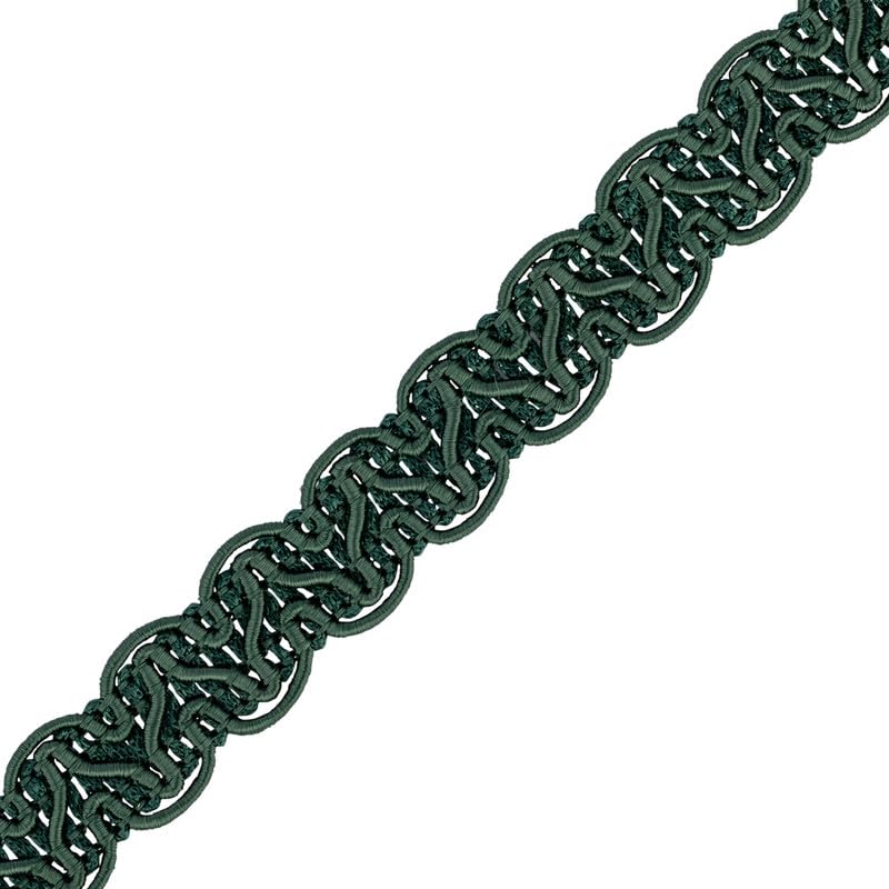 Gimp Furnishing Braid 14mm Wide Upholstery Edging Trim, Gold Lace-Colour Braid Cushions, Curtains, Woven Fabric Trimming, Gimp Braid, Piping Trim, Decorative Trim, Sewing Trims (Bottle Green, 1m)