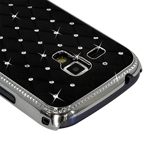 Seluxion - Housse Etui Coque Rigide Style Diamant Couleur Noir pour Samsung Galaxy Trend + Film de Protection
