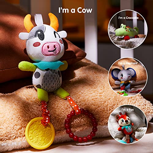TUMAMA KIDS Baby Hangend Speelgoed Cadeau,Pluche Dieren Rammelaar Speelgoed,Autostoel Kinderwagen Kinderbed Activiteit… - Image 7