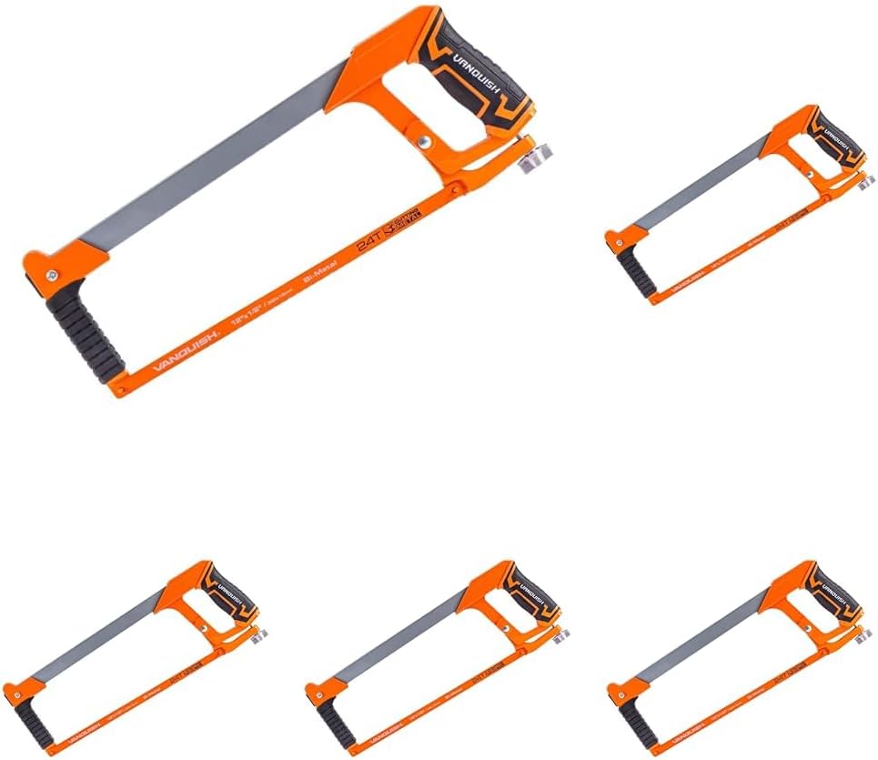 VANQUISH Hack Saw Frame with 12 Inch Blade Hand Bow Saw for Gardeners,PVC Pipes,Metal Pipes,Wood Saws (4854) (Pack of 5)