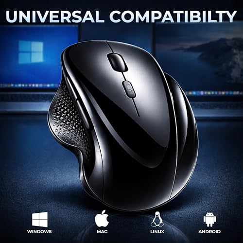 Image of Ant Globe 35 Wireless Mouse for Laptop & PC | 2.4GHz Cordless Optical Mouse with USB Receiver,1600 DPI Adjustable,6D Buttons & Ergonomic Design |Perfect for Office, Work from Home & Student Use -Black