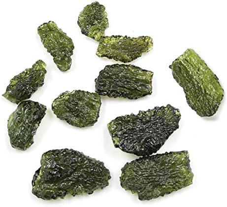 Emivery 3 Pcs Green Moldavite Czech Meteorite Artificial Irregular Stone Pendant Rough Crystal Energy Stone for DIY Jewelry Making 3g