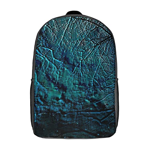 Sac d'école unisexe bleu grand format 17 pouces avec imprimé en 3D