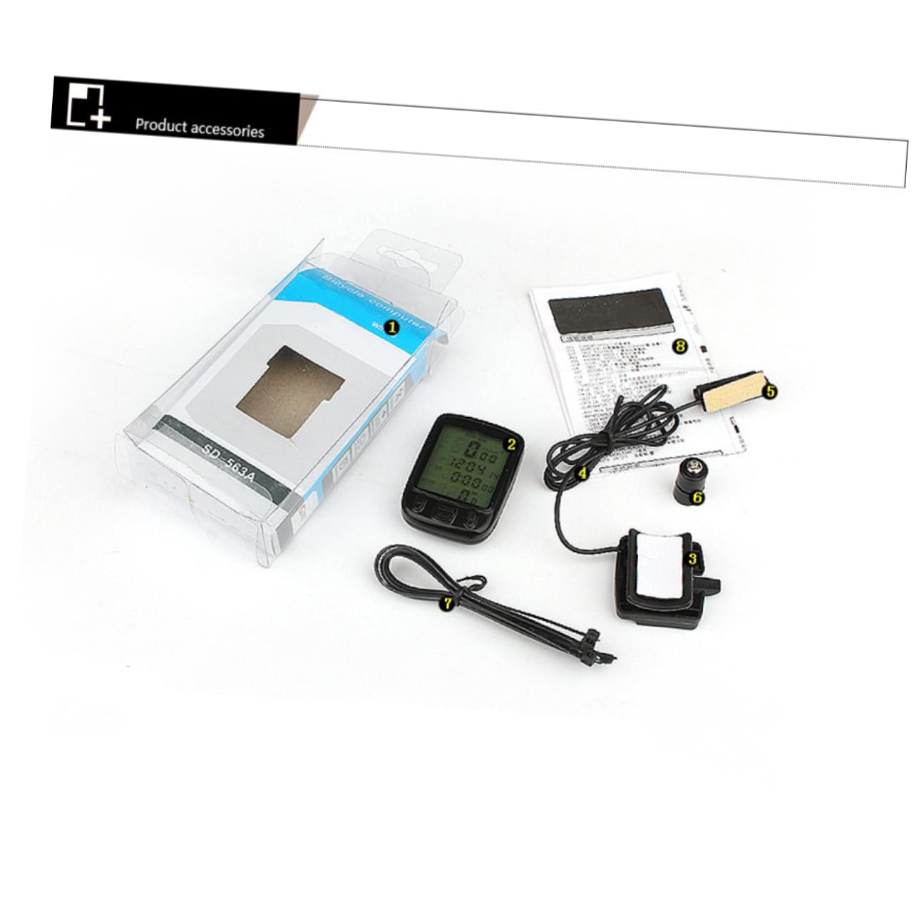YARNOW 3pezzi Odometro Per Con Display Lcd Computer Per Mountain Bike Facile Installazione e Batteria Rimovibile Per Attività Outdoor