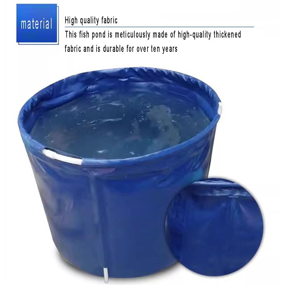 Una Piscina Circular En El Suelo, Piscina Del Acuario Piscina Infantil Plegable Lona De PVC Con Marco De Acero Y Válvula De Drenaje Para Colectores De Cubos De Lluvia ( Color : Azul , Tamaño : 1x1m/78