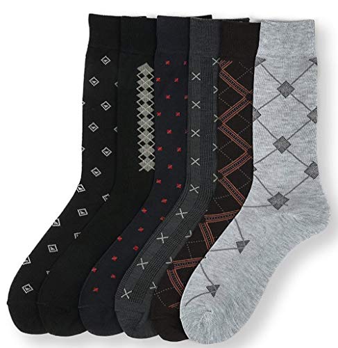 Knocker Men's 6 Dress Work Socks In Argyle Pattern Prints