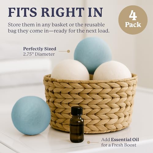 Image of Farberware Wool Dryer Balls, 4-Pack, Reusable