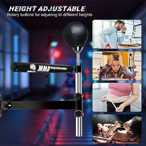 Image of INNOLIFE Wall Mount Boxing Bar MMA Boxing Speed Trainer Boxing Reflex Bar Boxing Equipment Boxing Spinning Bar with Punching Ball for Gym Home