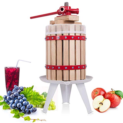 Costzon Fruit and Wine Press, 1.6 Gallon /6 Liter Solid Wood Basket, Cider
