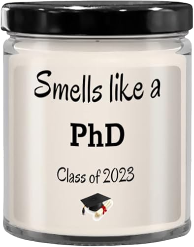 Regalo de doctorado, idea de regalo de graduación para doctorado, regalo de doctorado, regalo de doctorado, vela de vainilla, para estudiantes de