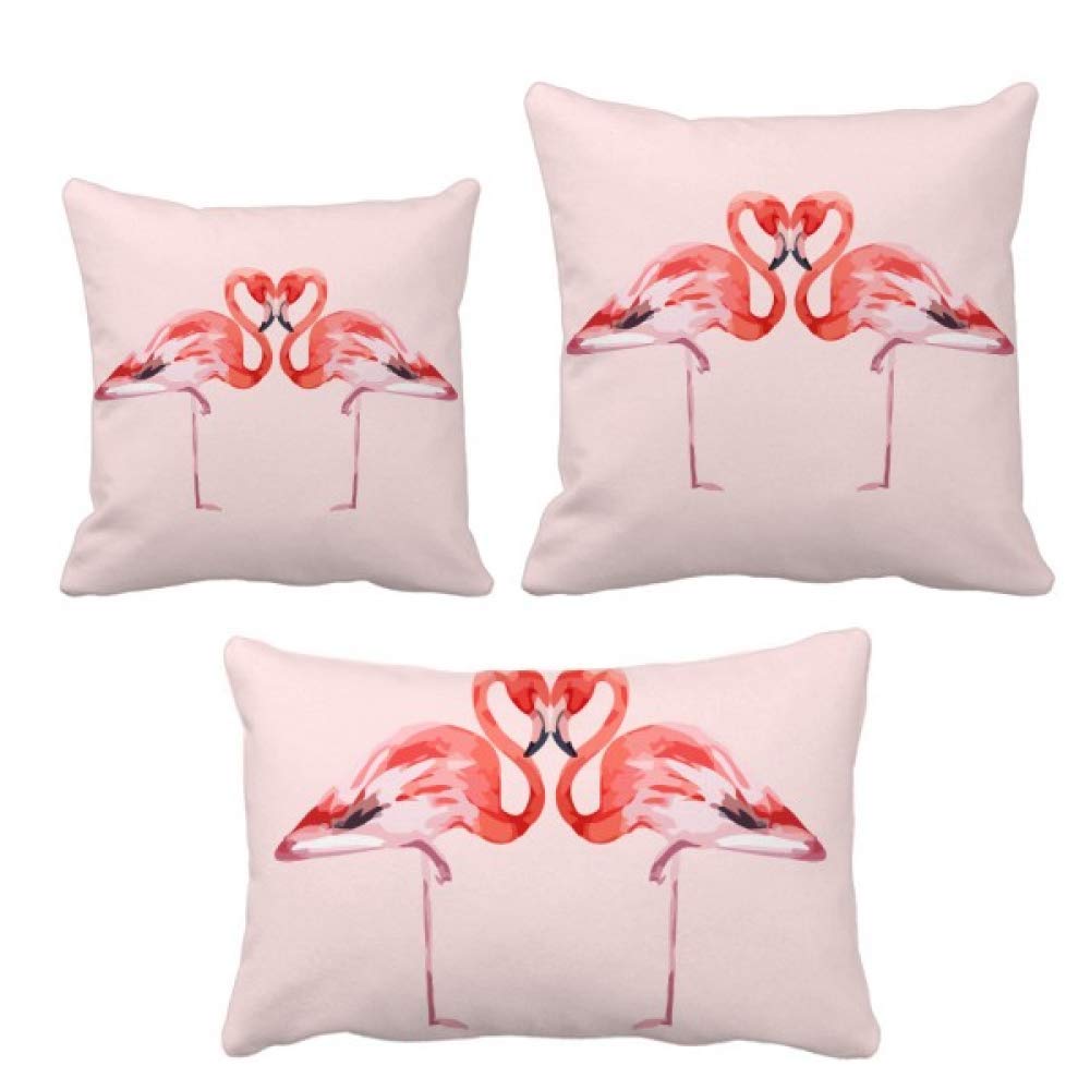 Coussin flamant rose couple amoureux symbole d'amour pour deco de lit