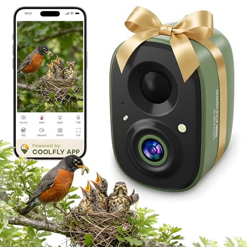 Smart Bird Camera Only for Bird Feeder/Bath/House 2.5K UHD Birdwatching Live Free AI Bird Identification Auto Capture Video Instant Alerts Wireless Outdoor Cam for Dad Grandpa Birdlovers