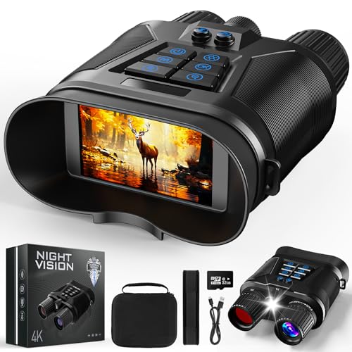 seanme Night Vision Goggles with Camera, 4K Night Vision Binoculars for Adults, 3280FT Infrared, 3'...