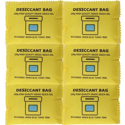 Gimehome GMDESIC100X6 100G Desiccant Packs For Storage Moisture Absorbers Silica Gel Rechargeable Desiccant Dehumidifiers Bags cover