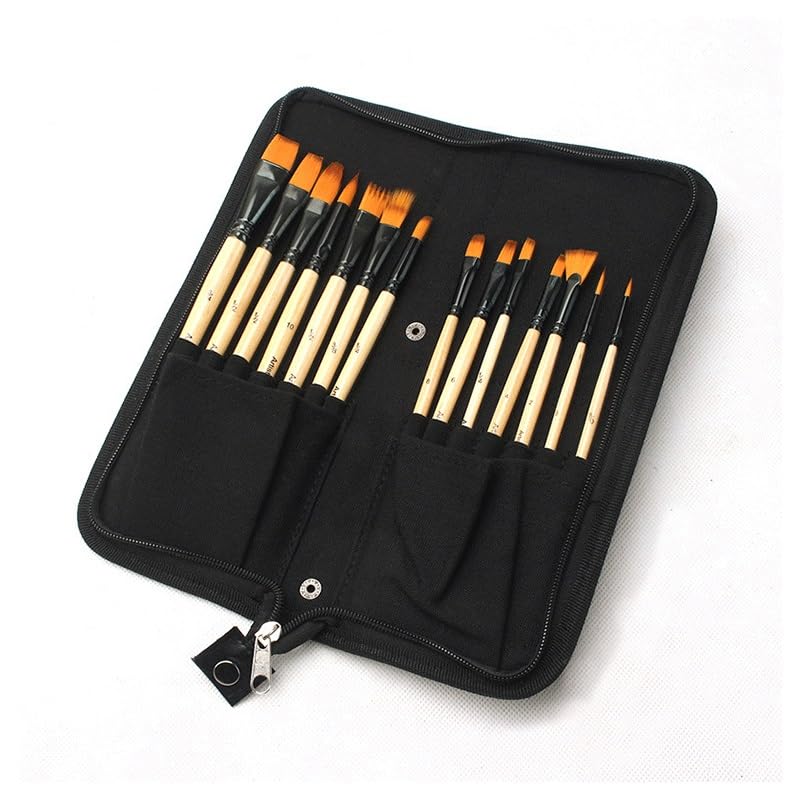 Ensemble De 14 Pinceaux À Gouache en Nylon, Idéal pour Les Artistes Et Les Étudiants en Acrylique.(D-24,5 * 28Cm)