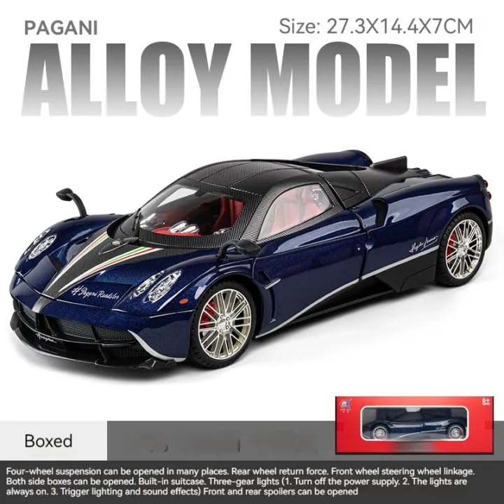 Image of Alokik Enterprise 1:18 Big Size Pagani Huayra Dinastia Diecast Metal Pull Back Car with 6 Openable Doors with Sound and Light Toy Decoration car Best Gift Toys for Kids 【Color As Per Stock】