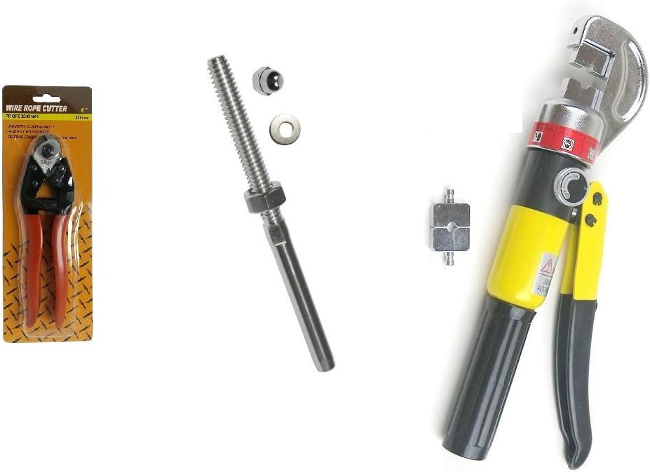 Assembly Deck Staircase Railing System Kit for 1/8" Cable Swage Stud